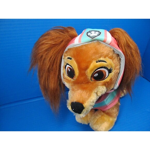 Build A Bear Paw Patrol Liberty Dog W/Helmet Collar Jacket  14" longhair Dachshu - Picture 3 of 10